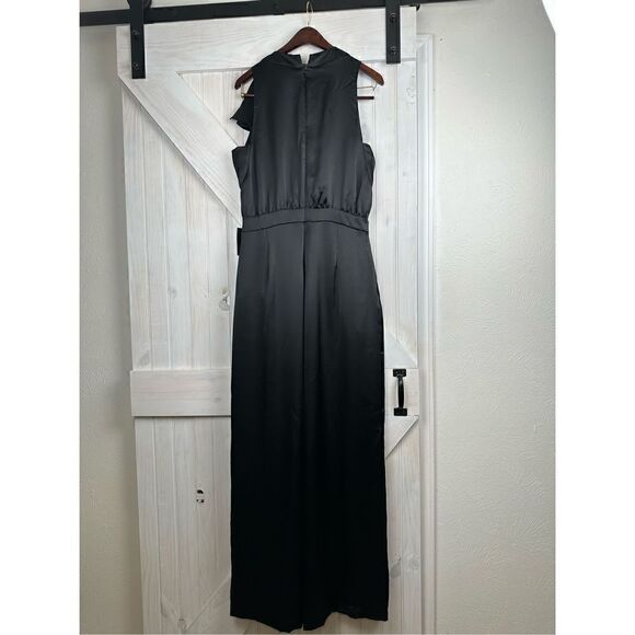 Inc Women’s Black RuffledSleeveless Cowl Neck Wide Leg Party Jumpsuit Size 16 - Picture 3 of 7